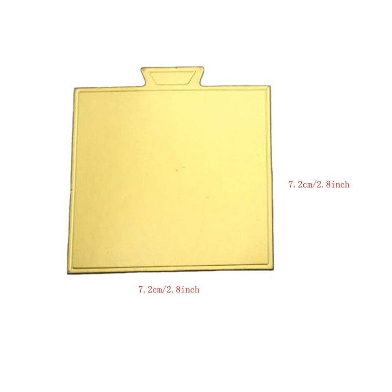 Miecux 100-Pack Mini Cake Base Boards, Gold Mousse Cake Cardboard Set, Ideal for Dessert Buffet, Wedding, Parties, Catering Supplies (mixing set) - Image 5